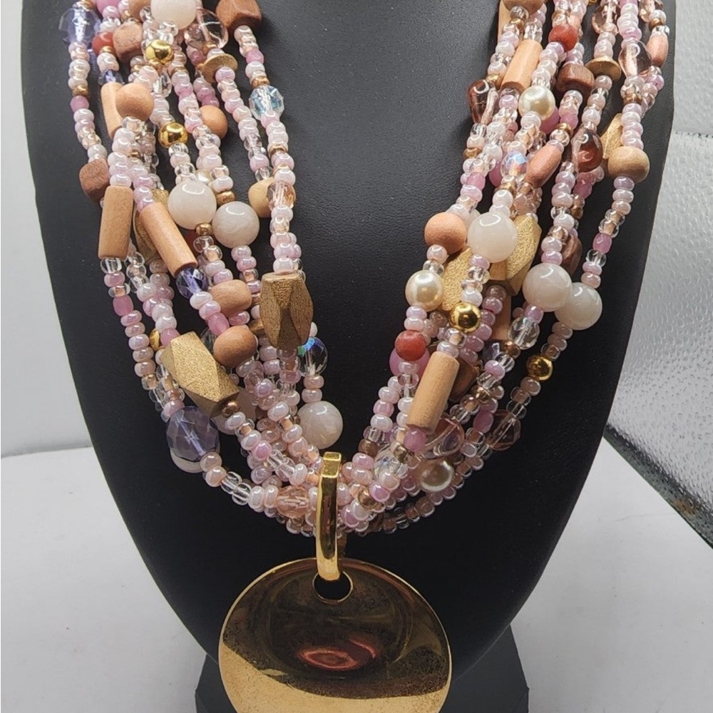 🔴SOLD🔴FIRM Joan Rivers Pink Multi-Strand Torsade Necklace lot#11 - Picture 3 of 7
